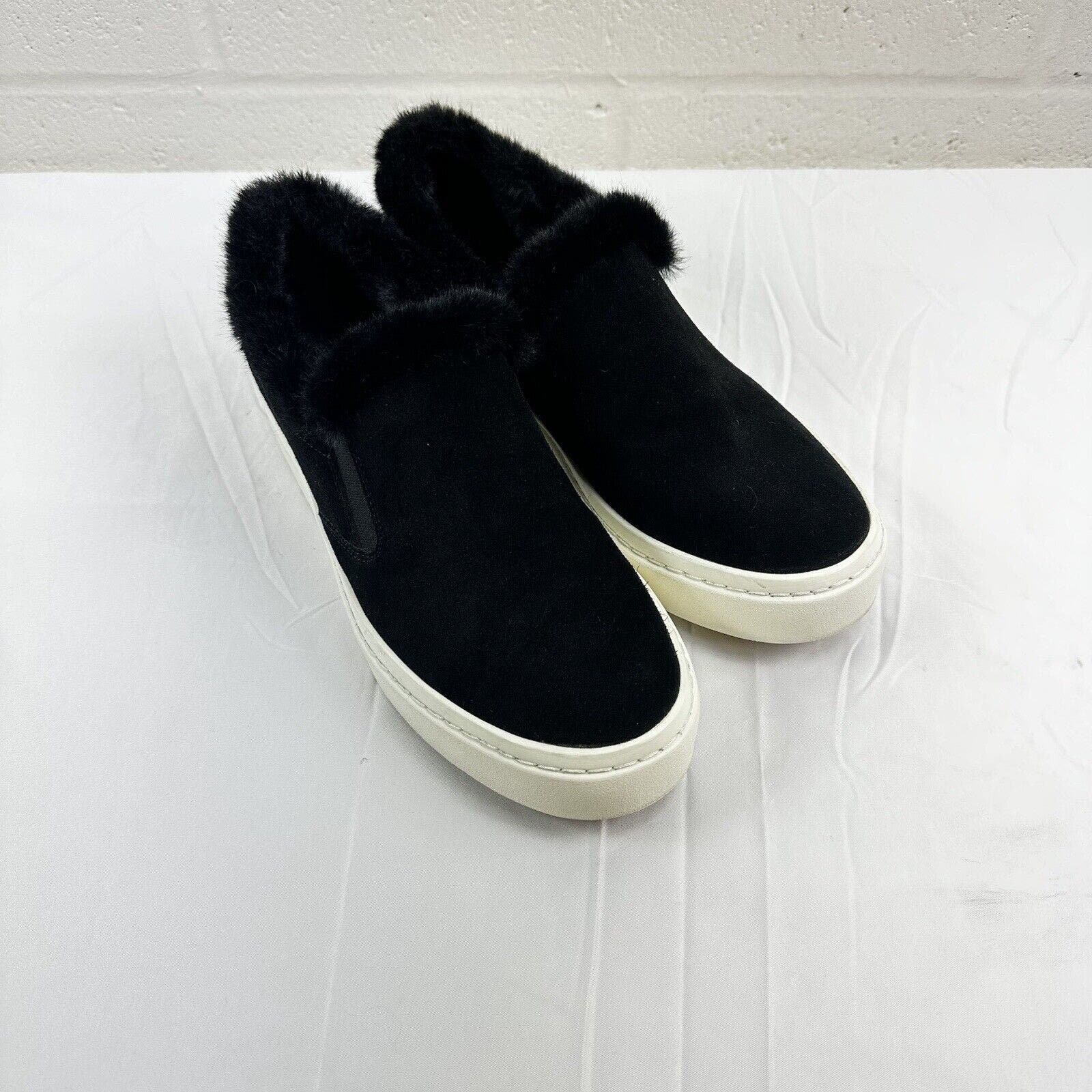Vaneli Sport Women’s Black Suede Faux Fur Slip On Casual Shoes Size Us 7.5